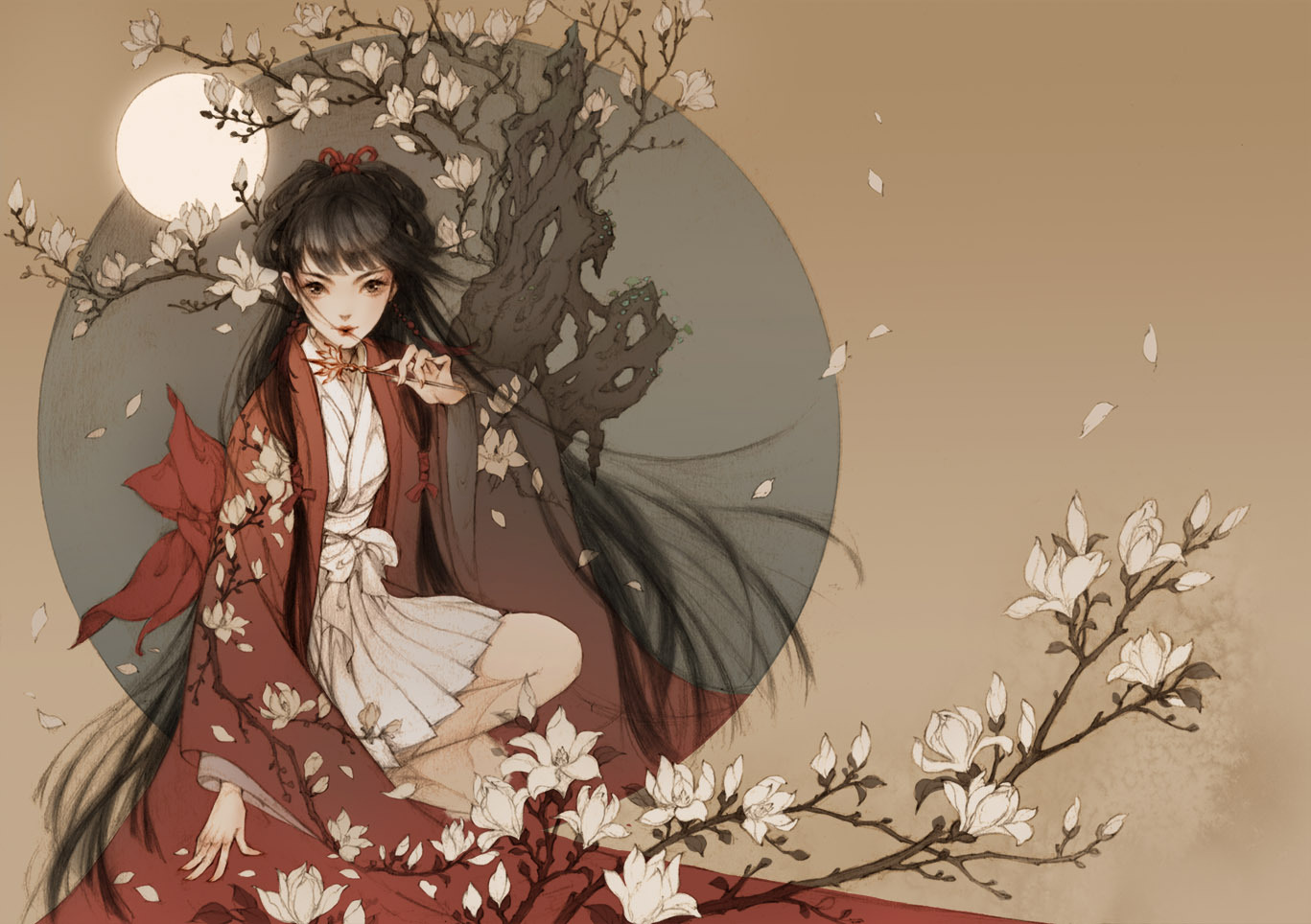 《朱颜》插图合辑1|插画|商业插画|古戈力1_原创作品-站酷(zcool)