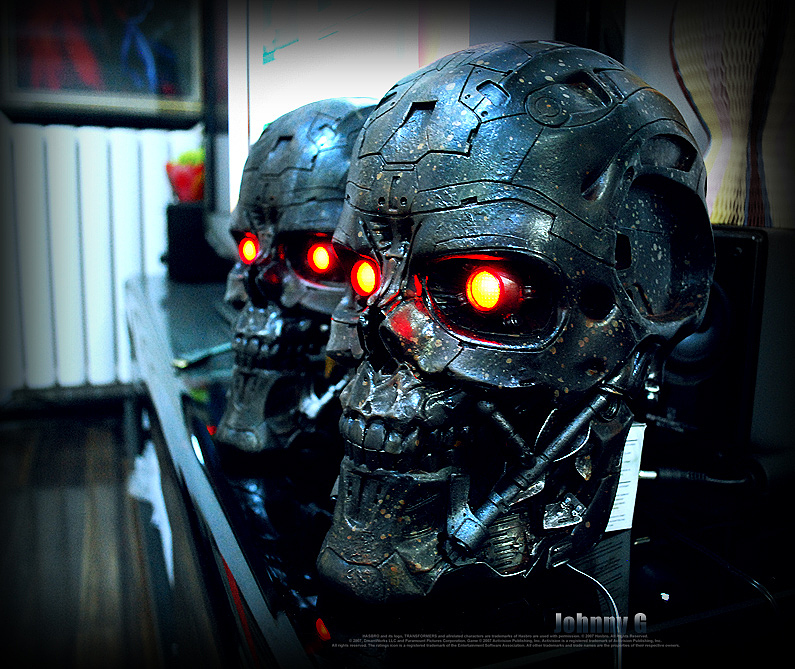 杀戮机器,终结者t600机械头骨1:1实物展示~我的新收藏!