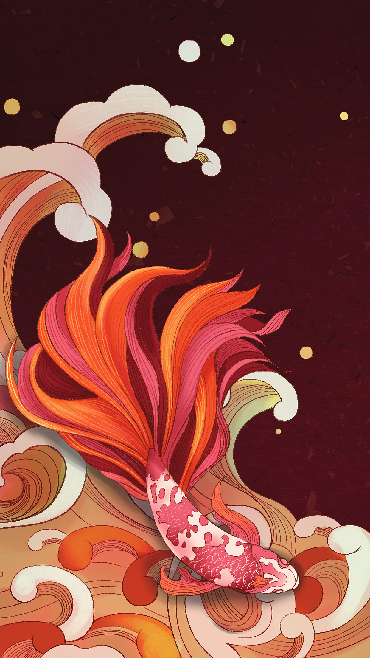 工筆畫錦鯉插畫（圖ZMTc4NjE0NDc2） - 商業(yè)插畫 - 站酷設(shè)計(jì)師青葉云原創(chuàng)素材 - 站酷ZCOOL