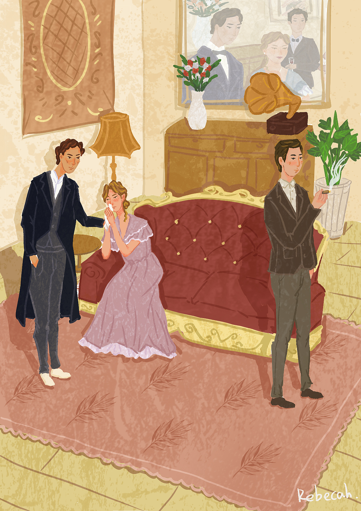 原创插画习作月亮与六便士插图