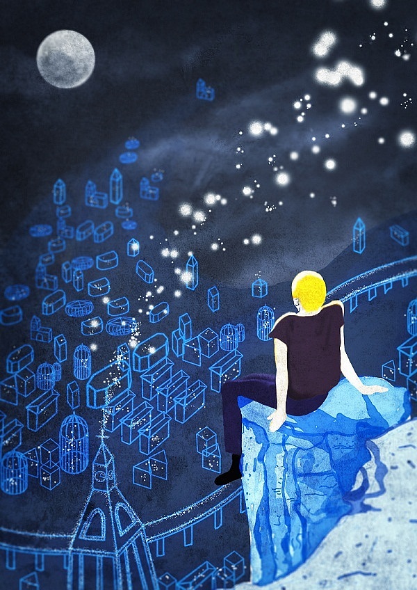 孤独猜想|插画|创作习作|阿暖姑娘_原创作品-站酷zcool