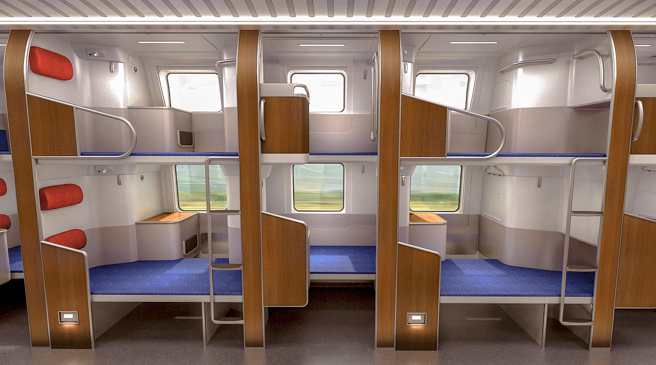 【至尊奖】新型高私密大定员纵向卧铺动车组