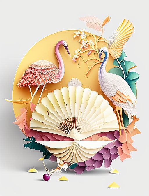 中国风仙鹤（图ZMzM3ODkwMTI4） - AI作品 - 站酷设计师Z20526385原创素材 - 站酷ZCOOL