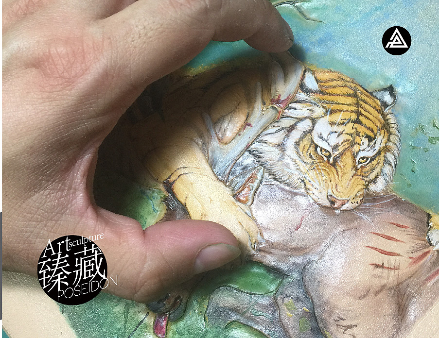 Poseidon臻 藏 私人订制-猛虎逐鹿（图ZNzg2MDY1ODg=） - 工艺品设计 - 站酷设计师945124原创素材 - 站酷ZCOOL