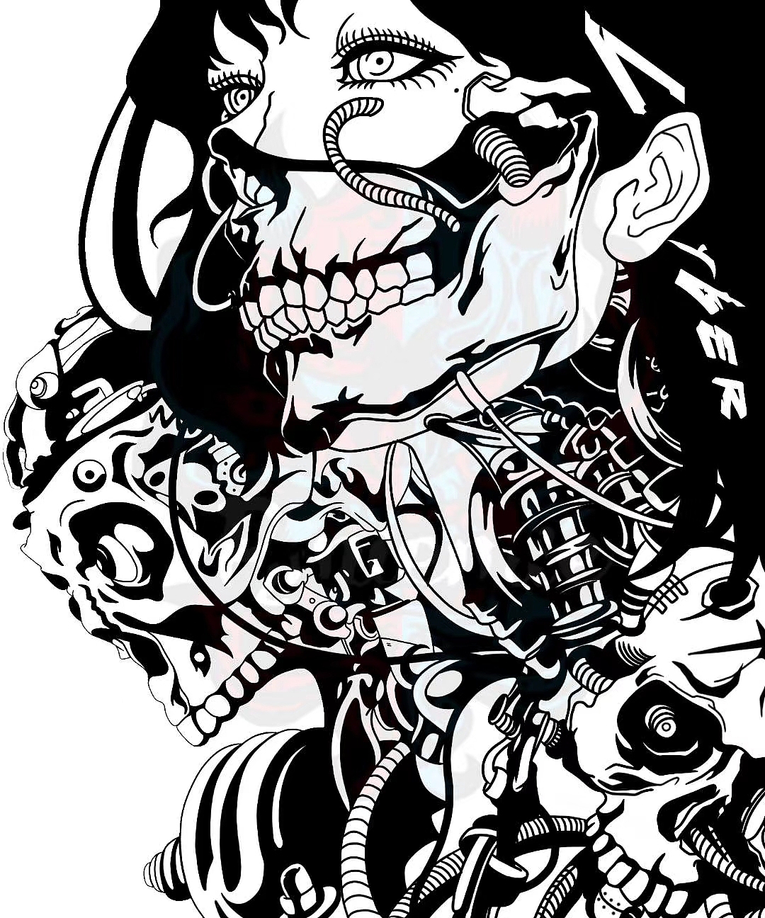 原创赛博朋克插画设计《壳》（图ZMjU5NTE5MjE2） - 艺术插画 - 站酷设计师任咩咩Rmiemie原创素材 - 站酷ZCOOL