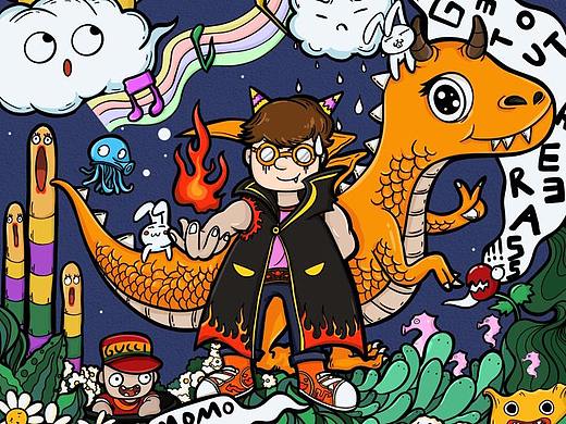 《when I do sth》涂鸦风插画系列