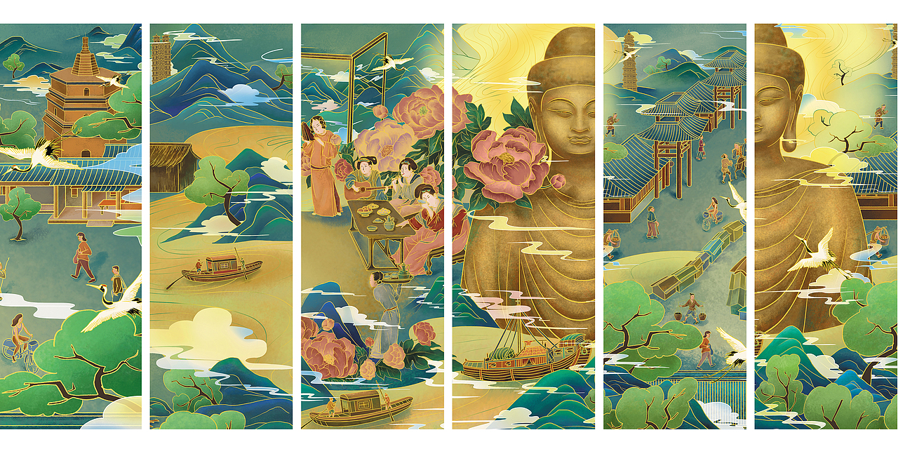 大河上下五千年|河南|黄河文化|插画（图ZMjYwMzU0NjA0） - 商业插画 - 站酷设计师里牙原创素材 - 站酷ZCOOL