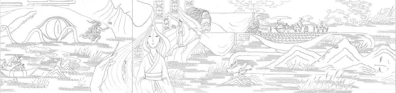 孔雀东南飞——插画练习（图ZMTU5MTkyNDk2） - 创作习作 - 站酷设计师鱿小哉原创素材 - 站酷ZCOOL