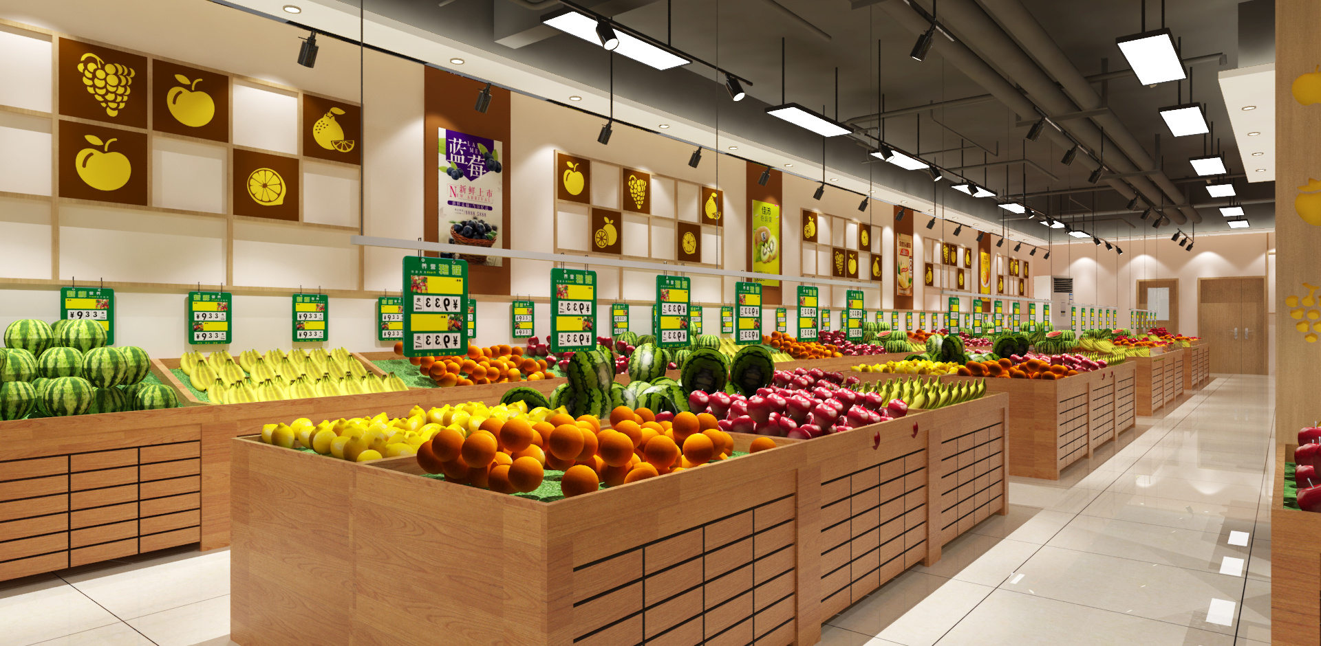 2018水果超市装修效果图-房天下装修效果图