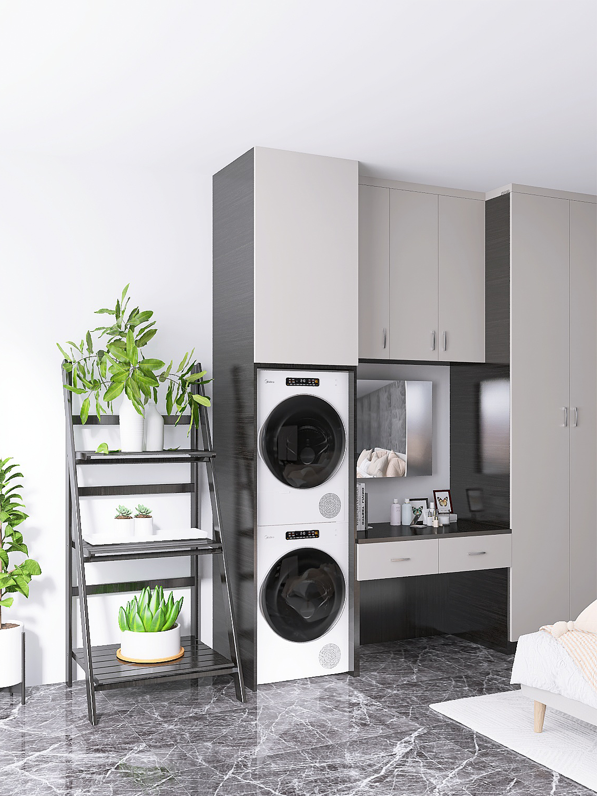 藏在卧室的洗衣机 | 室内设计案例