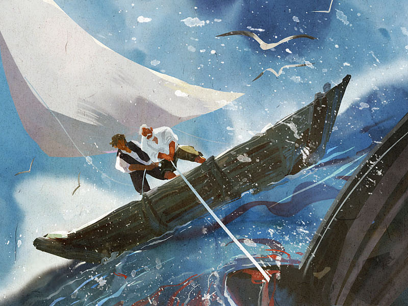 百词斩爱阅读《老人与海》（图ZMjQzOTQ1ODQw） - 绘本 - 站酷设计师micha9001原创素材 - 站酷ZCOOL