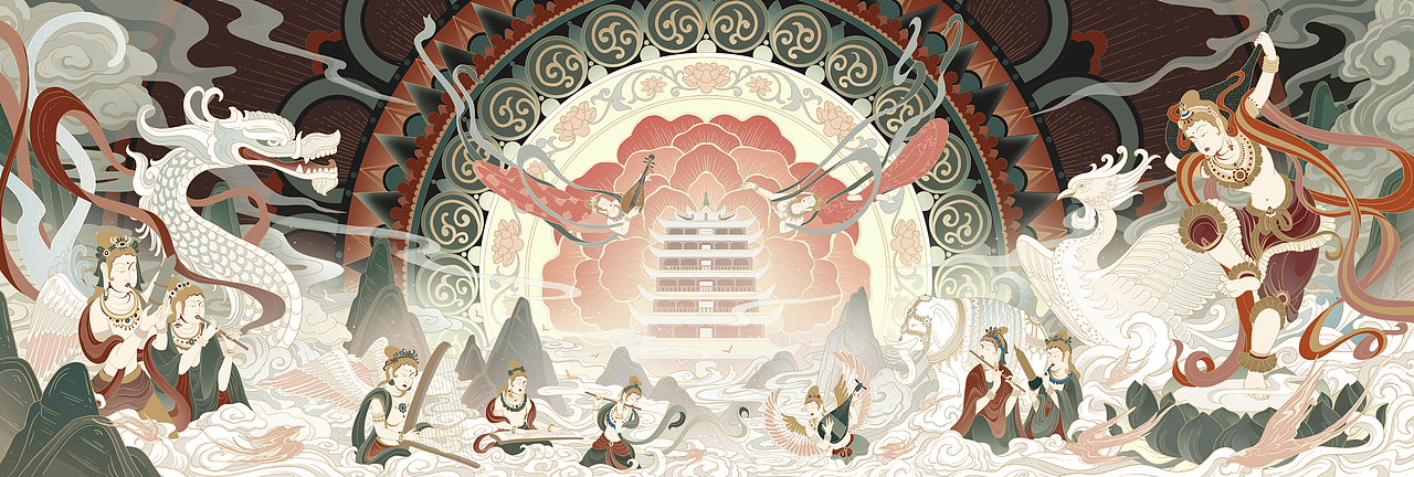 敦煌长卷插画设计