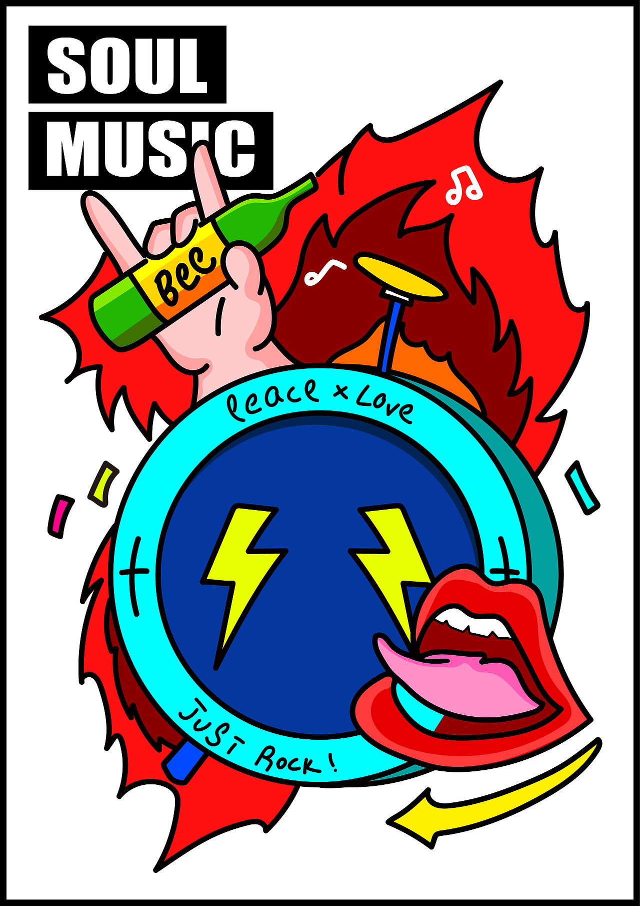 原創(chuàng)-SOULMUSCI 音樂節(jié)海報(bào)（圖ZMjAzMDg4MDcy） - 商業(yè)插畫 - 站酷設(shè)計(jì)師Afannn原創(chuàng)素材 - 站酷ZCOOL