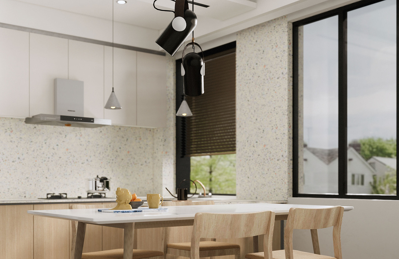 住宅空間 客餐廳渲染（圖ZMjg2OTU3OTMy） - 建筑/空間 - 站酷設(shè)計(jì)師聽夏_原創(chuàng)素材 - 站酷ZCOOL