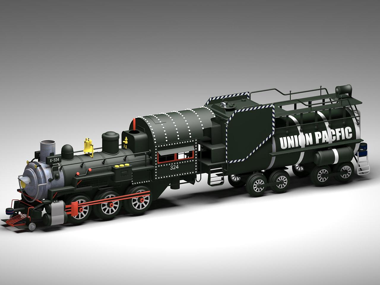  大二的作品,火车头模型