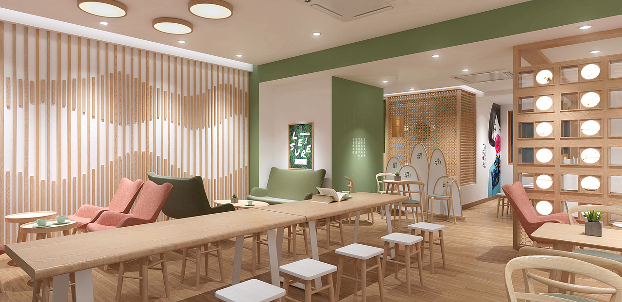 东篱下茶饮店门店设计——千岛湖鱼街店