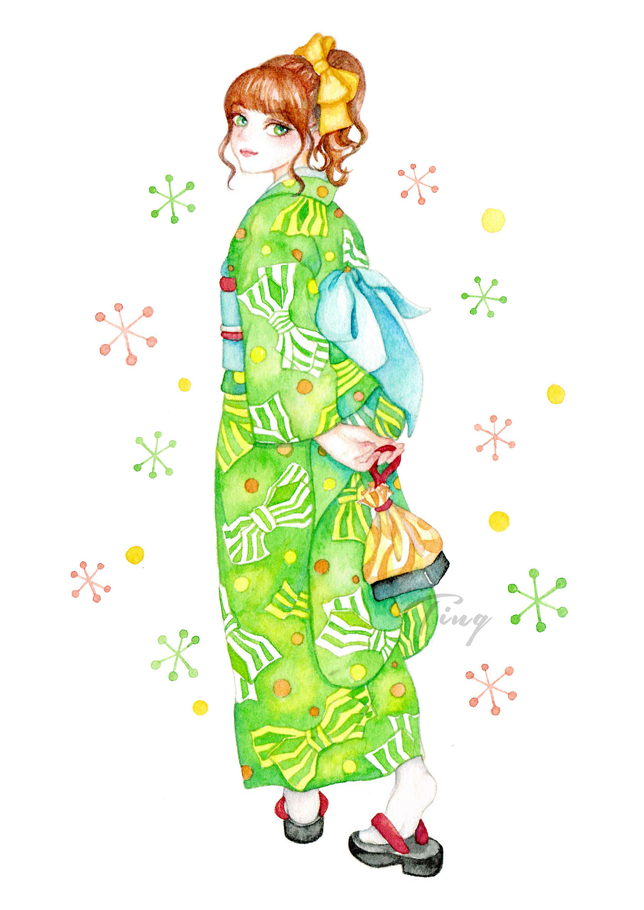 【和纸胶带】和服小姐姐