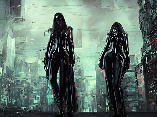 #站酷梦笔#黑丝,赛博朋克