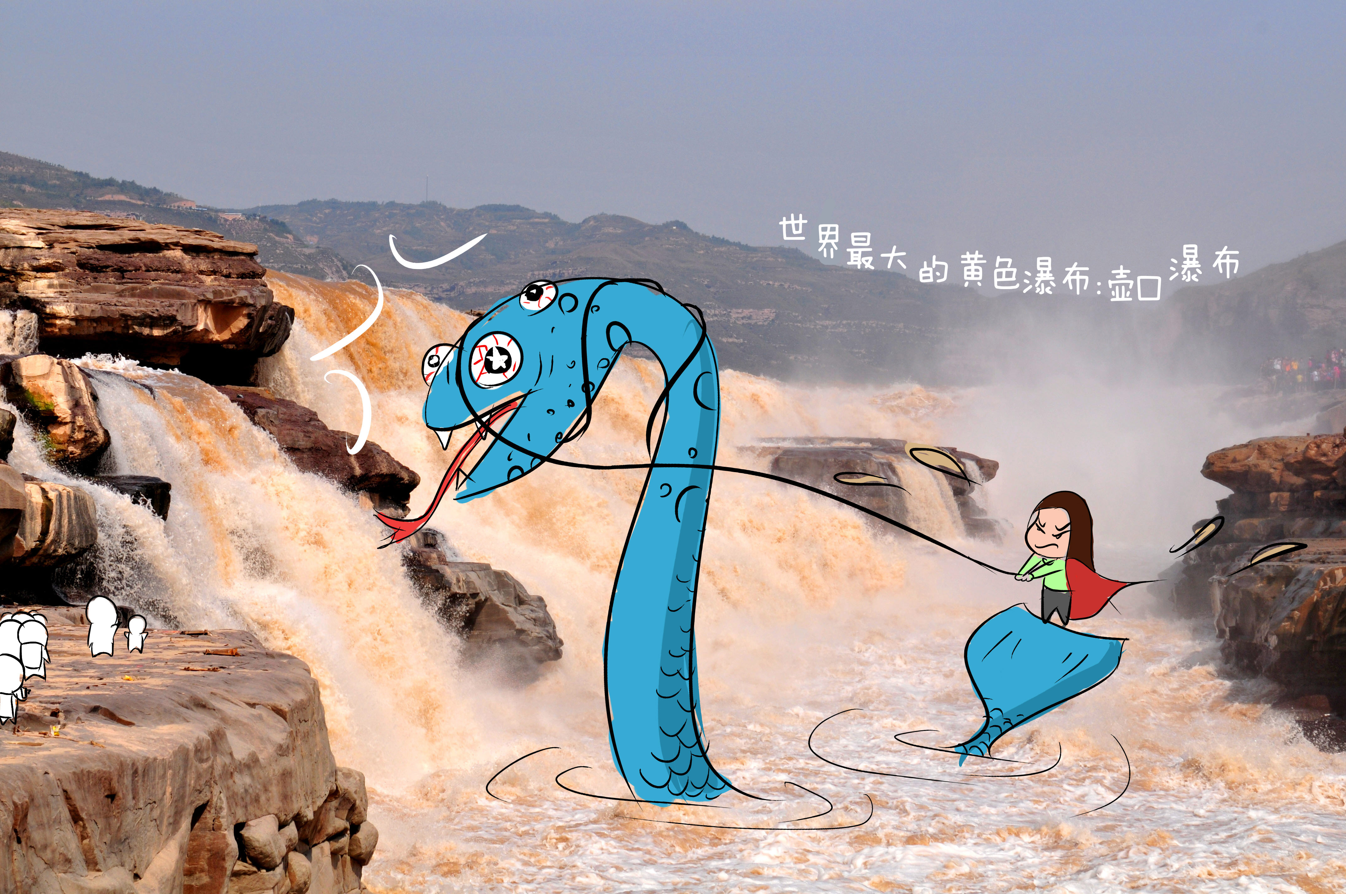 宁夏黄河插画图片