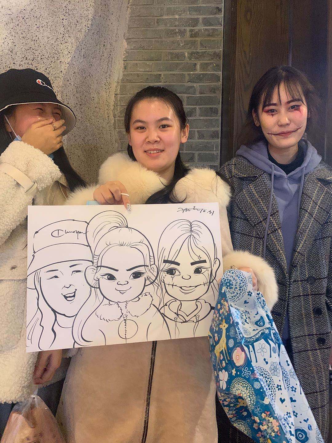 长春这有山现场肖像漫画（图ZMjMwNDMyMTIw） - 单幅漫画 - 站酷设计师鹿头9527原创素材 - 站酷ZCOOL