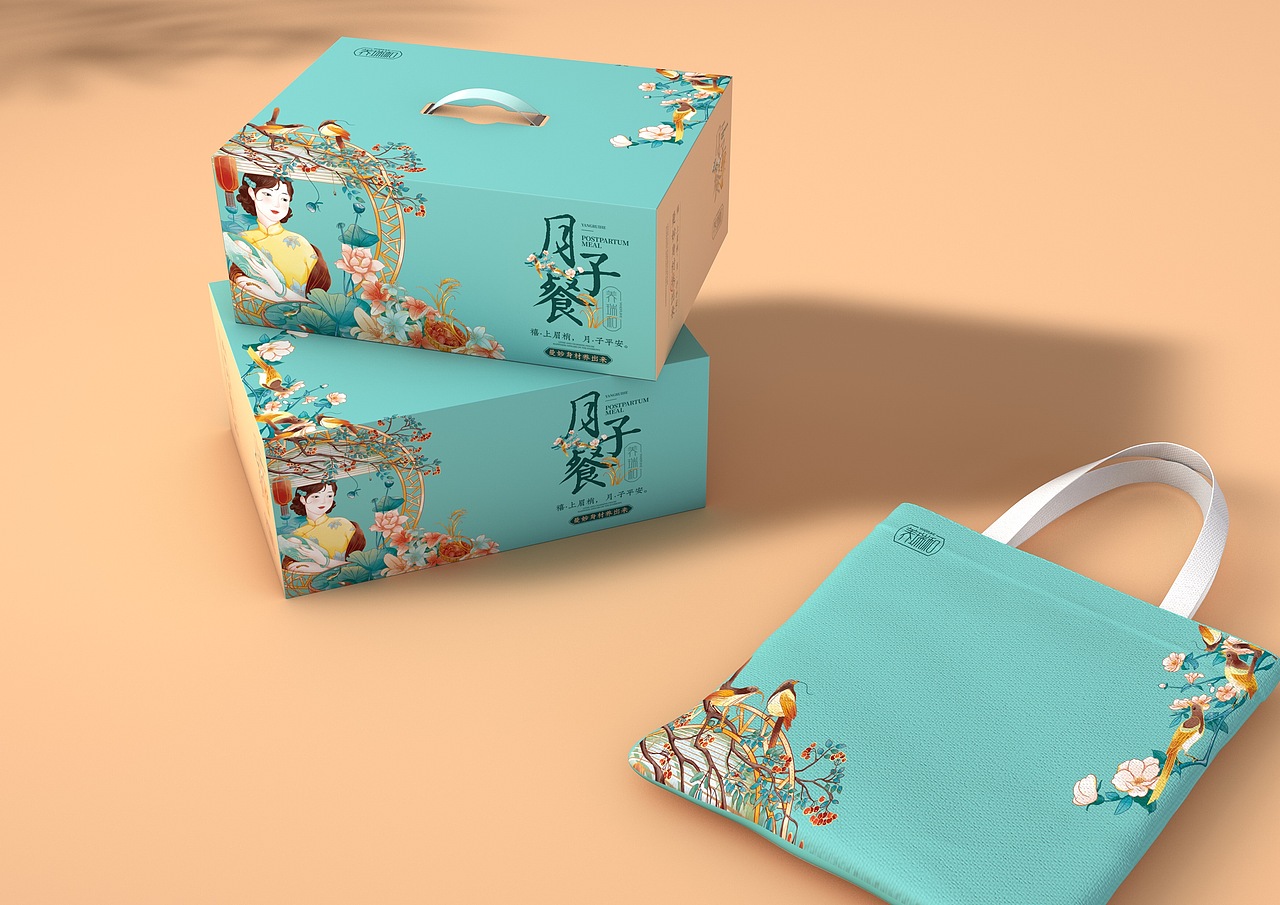  月子餐插画包装