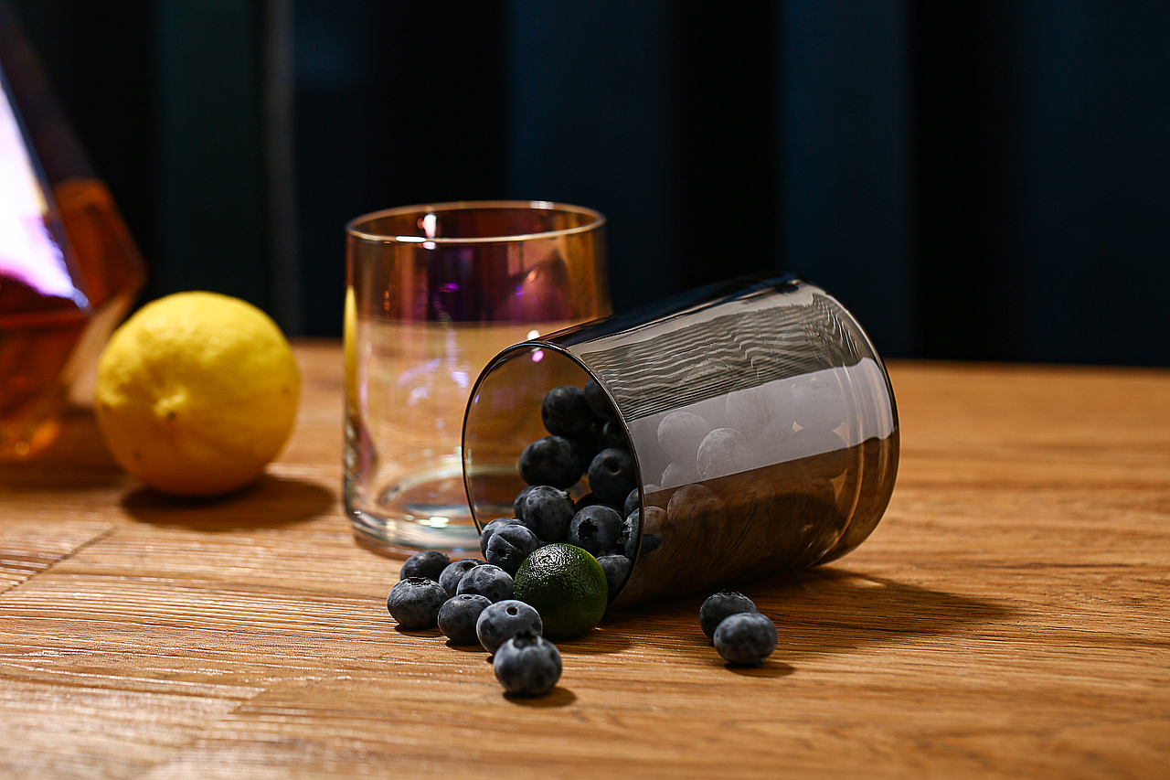 水晶杯 ins玻璃杯 威士忌酒杯 洋酒杯拍摄