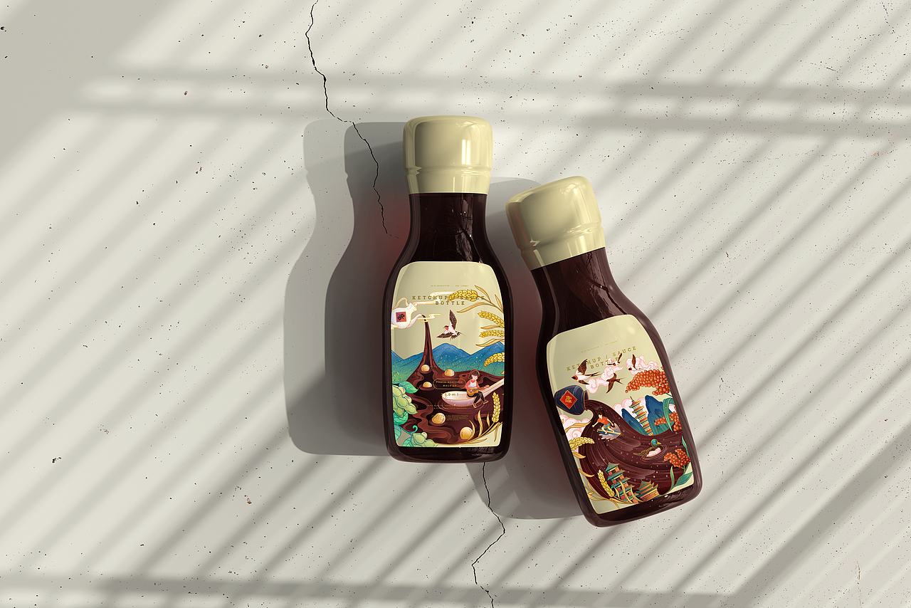 “米油盐酱醋茶” 系列包装插画（图ZMjg1OTAzNDEy） - 商业插画 - 站酷设计师妍子喵工作室原创素材 - 站酷ZCOOL