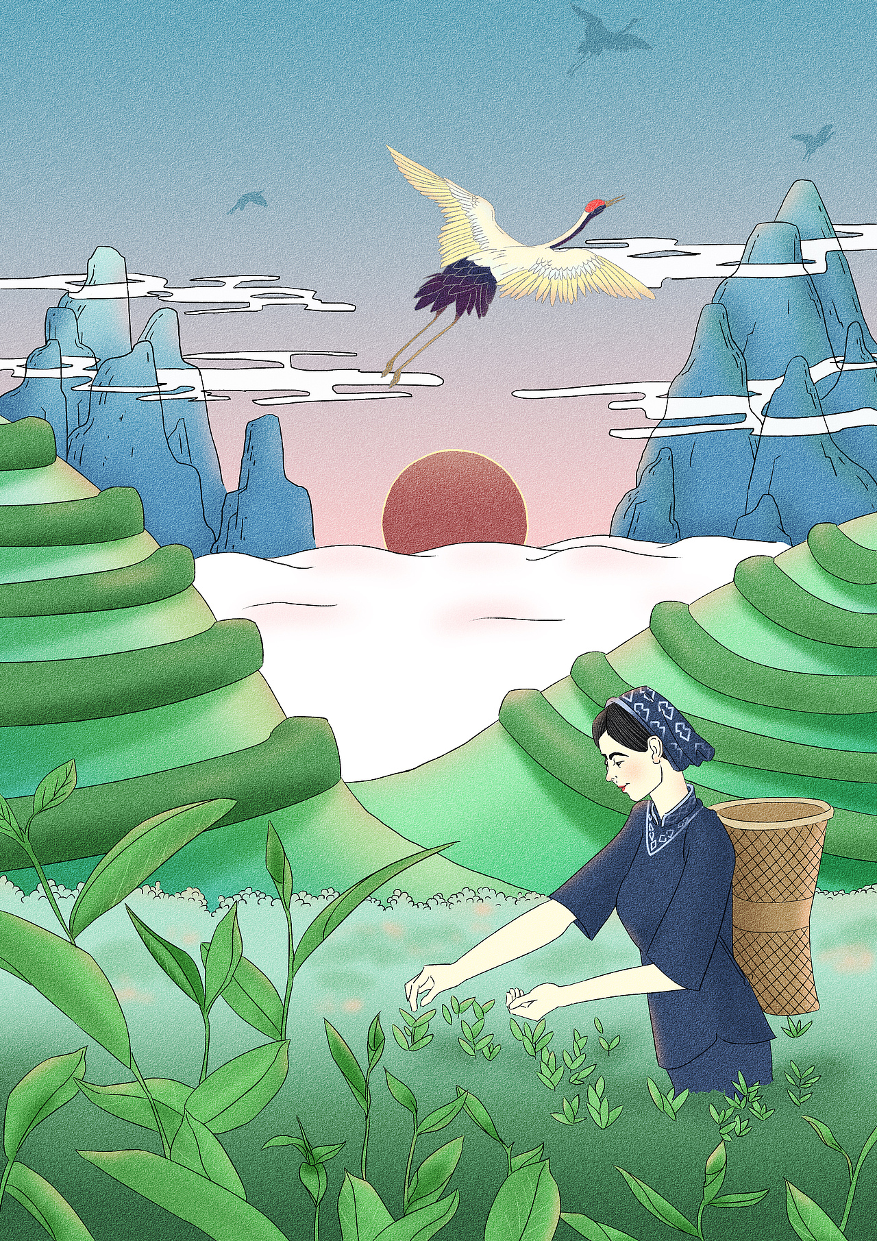 茶叶包装插画