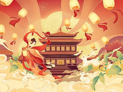 中国风中秋插画