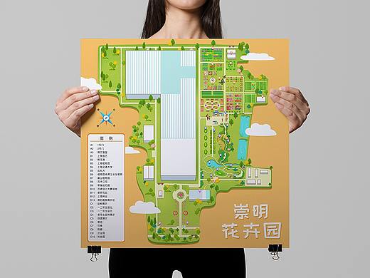 崇明花卉园手绘地图