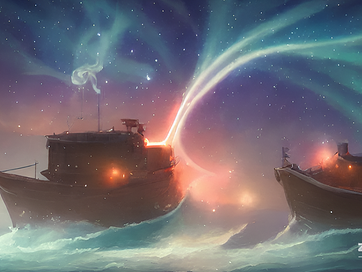 #AI创作实验室#忘川河 极光 星空 流行 夜景 灯 烟雾 