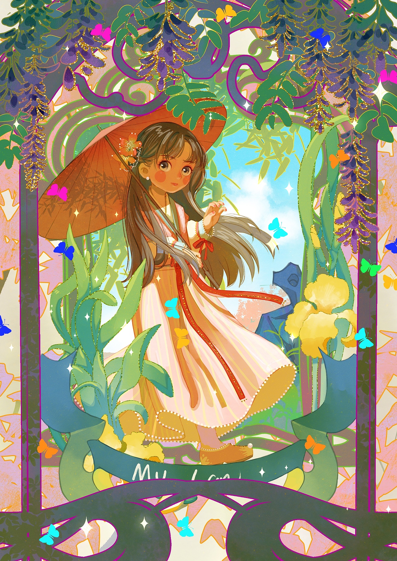 迪士尼公主汉元素系列（图ZMzE0MzQ1MzM2） - 商业插画 - 站酷设计师画画的无韵呀原创素材 - 站酷ZCOOL