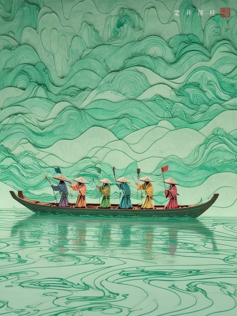 端午 | 为你踏浪而来（图ZMzcwNjA1NTM2） - AI作品 - 站酷设计师龙井落桂原创素材 - 站酷ZCOOL