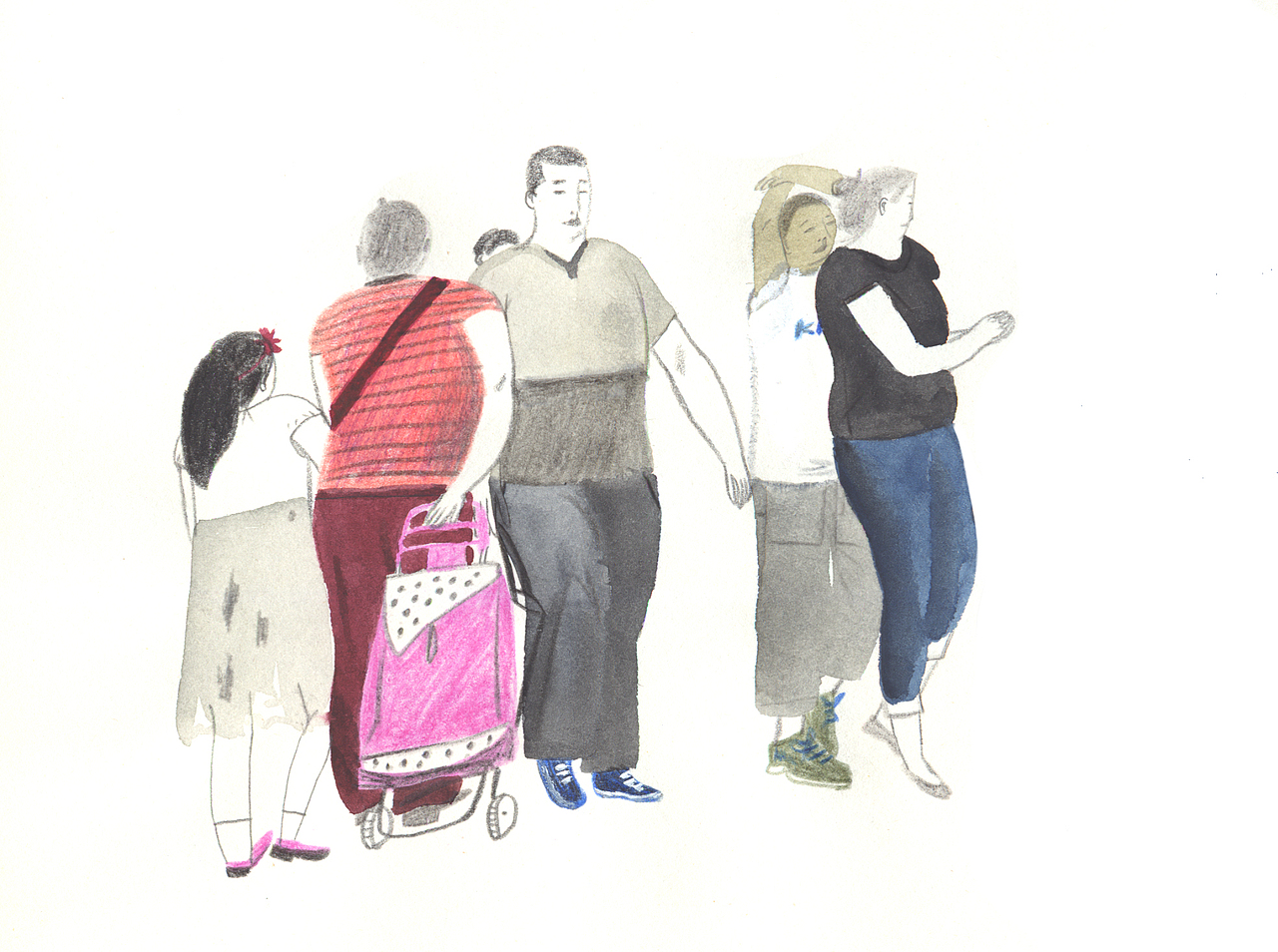 人来人往（图ZNTkxNTc3MzY=） - 商业插画 - 站酷设计师_ddni原创素材 - 站酷ZCOOL