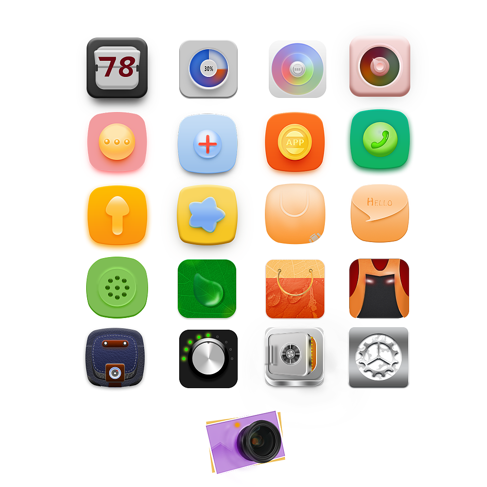 mbe风格图标临摹 各种风格图标练习