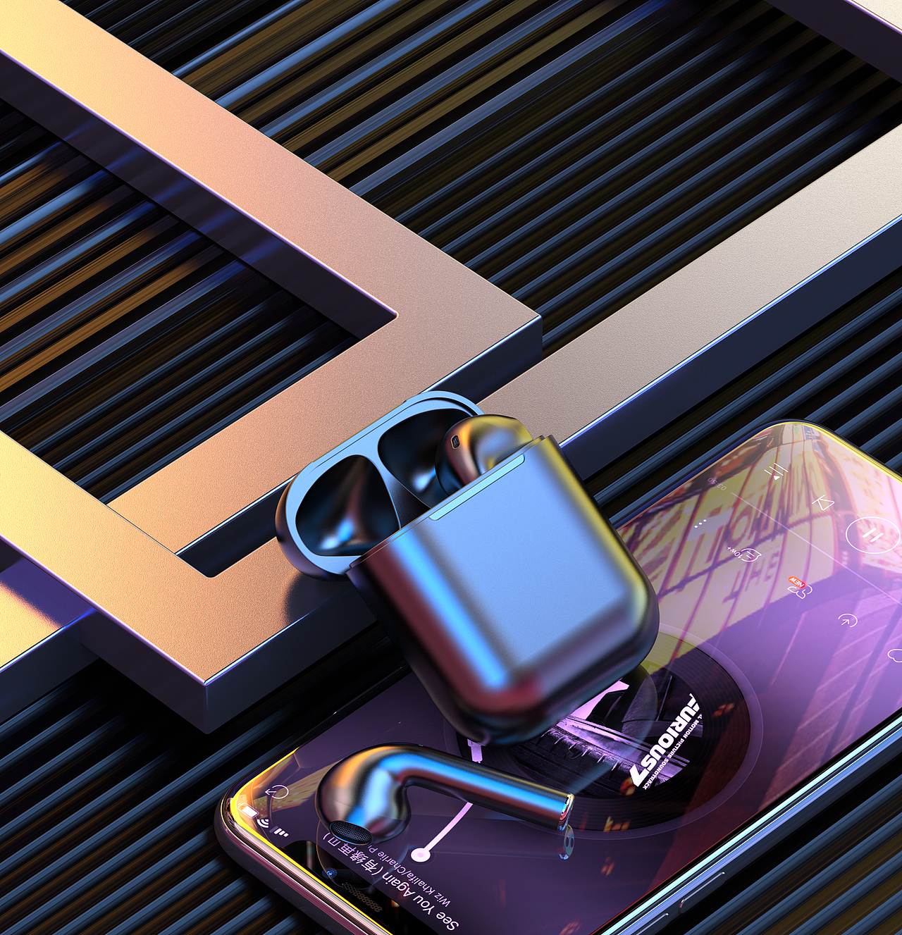 喷油耳机 建模渲染