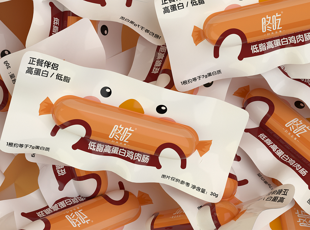 鸡肉肠包装设计和详情页设计