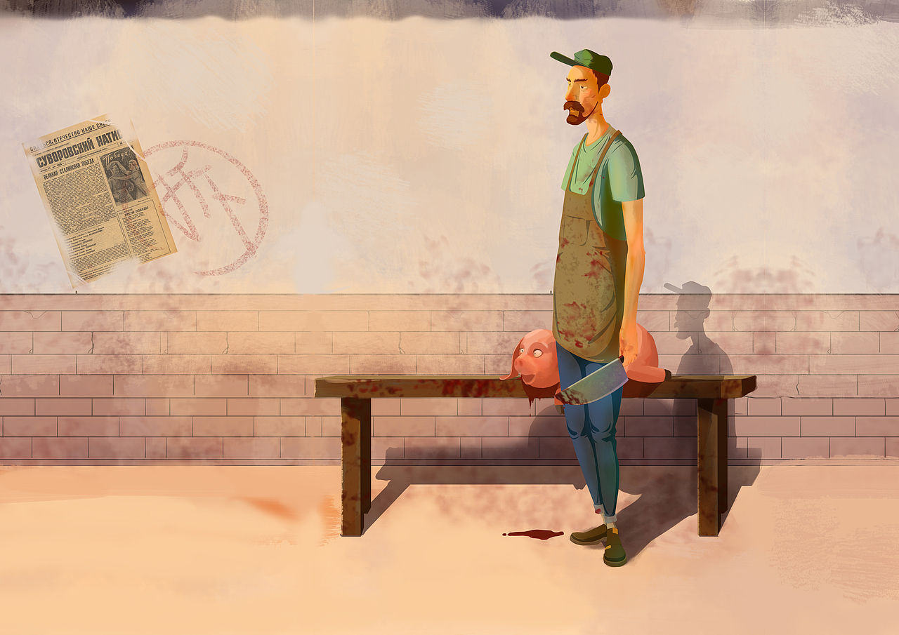 屠夫·|插画|创作习作|哈哈点 - 原创作品 - 站酷 (zcool)