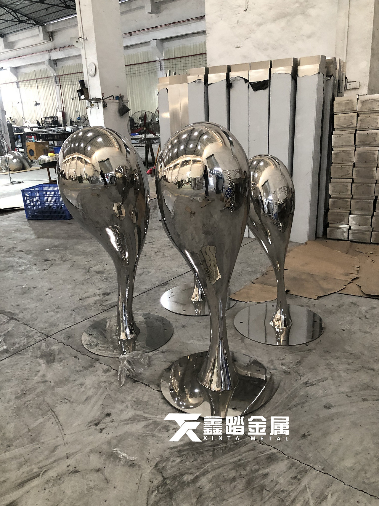 镜面不锈钢水滴造型 园林景观雕塑摆件