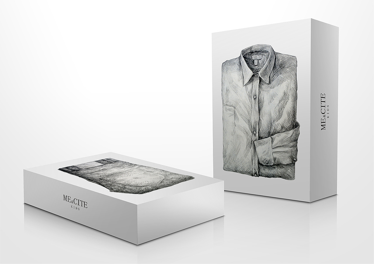 极简简约服装服饰盒装质感手绘素描包装设计