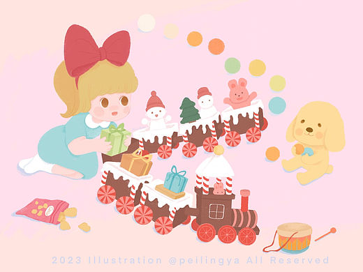 小火车（个人主页-ZNjQ0NTcyMzI=） - 儿童插画 - 站酷设计师佩灵呀原创素材 - 站酷ZCOOL