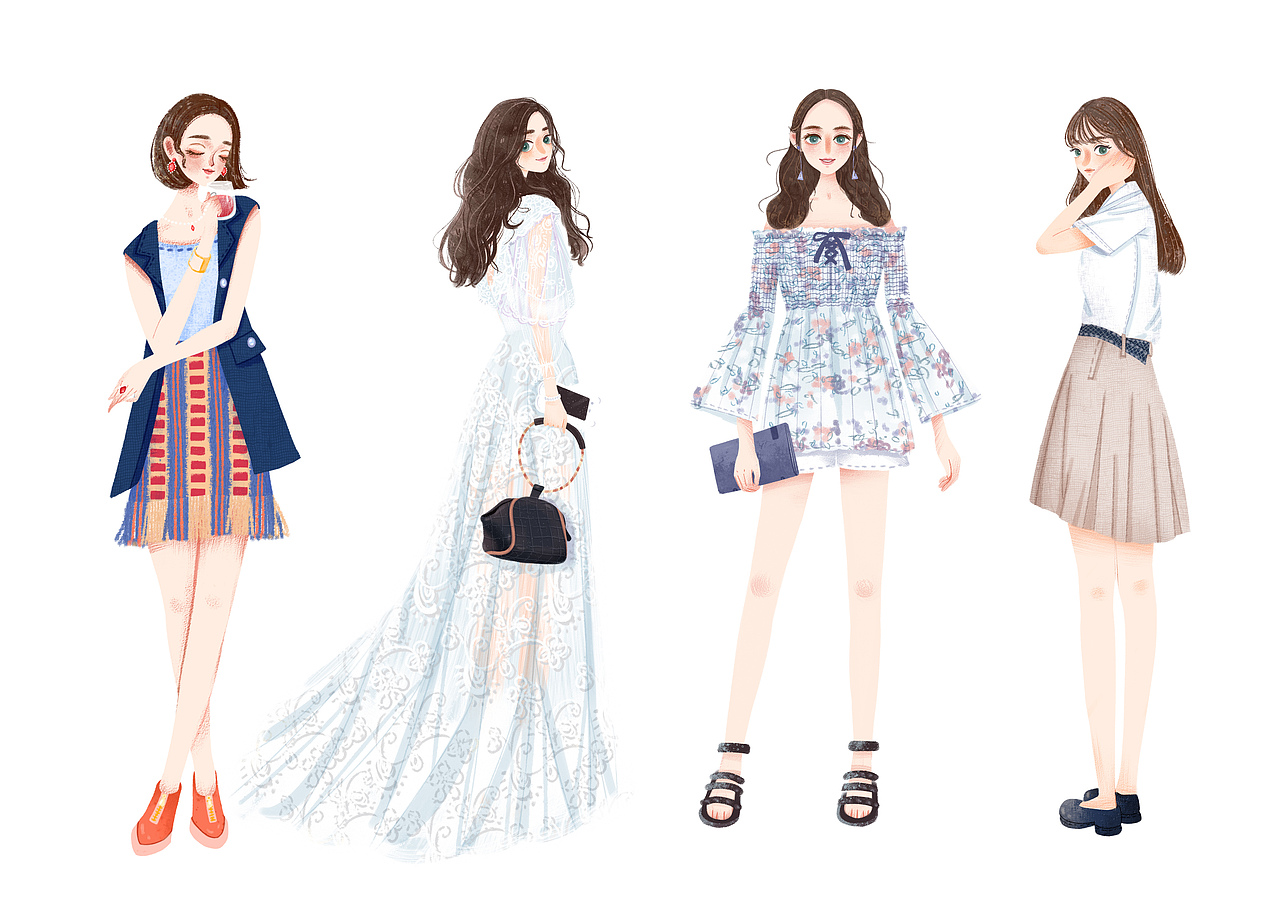 俏女孩系列插画《小淑女》——小美马（图ZMTk0ODE5MTY4） - 商业插画 - 站酷设计师小美马原创素材 - 站酷ZCOOL