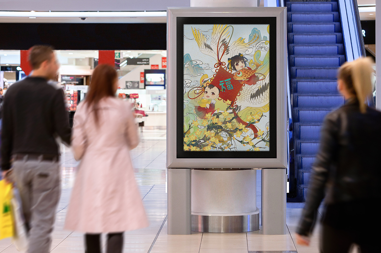 年画娃娃_新年主题国潮插画