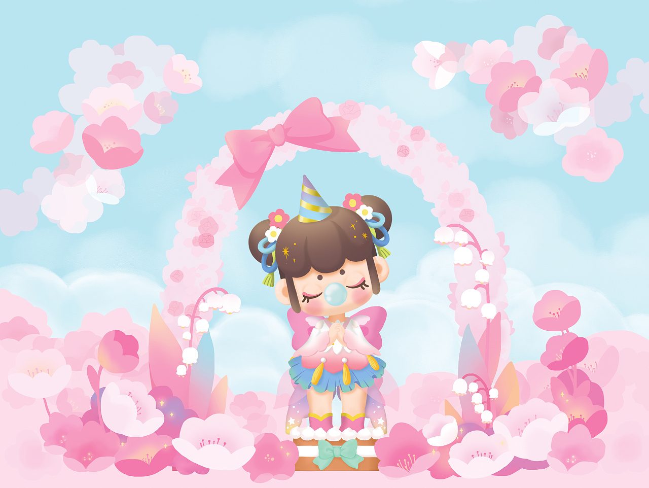 nanci周年生日吊卡包装插画