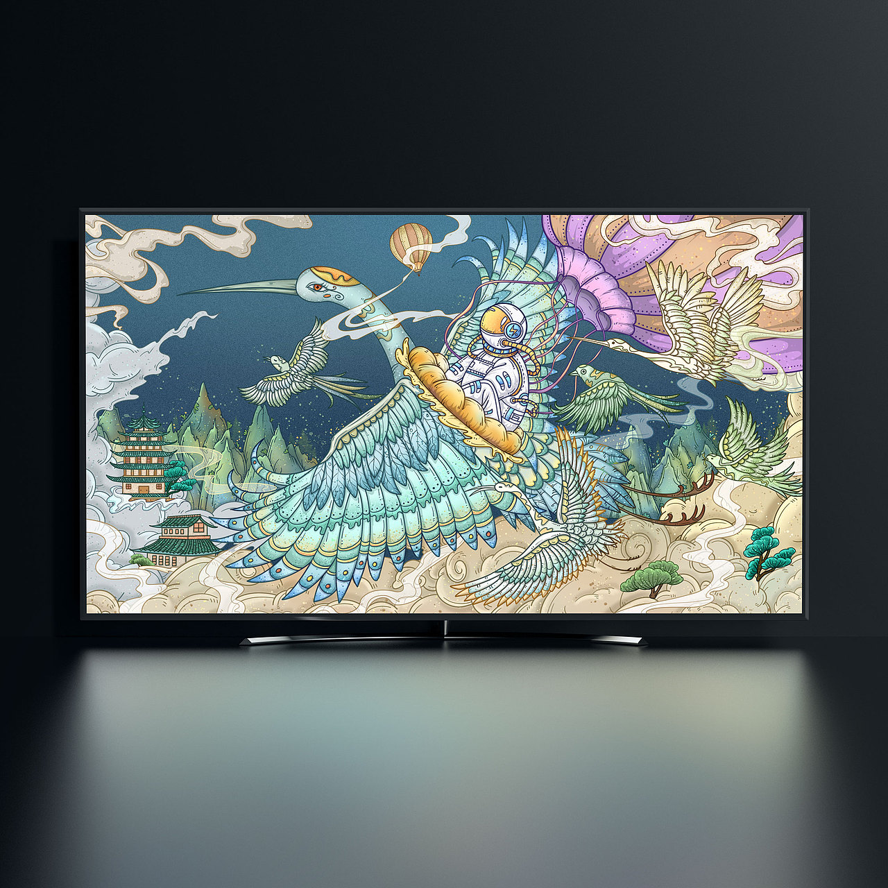 宇鹤同行（图ZMjgzOTAxMjYw） - 海报 - 站酷设计师璎紫不爱紫_WINGS原创素材 - 站酷ZCOOL