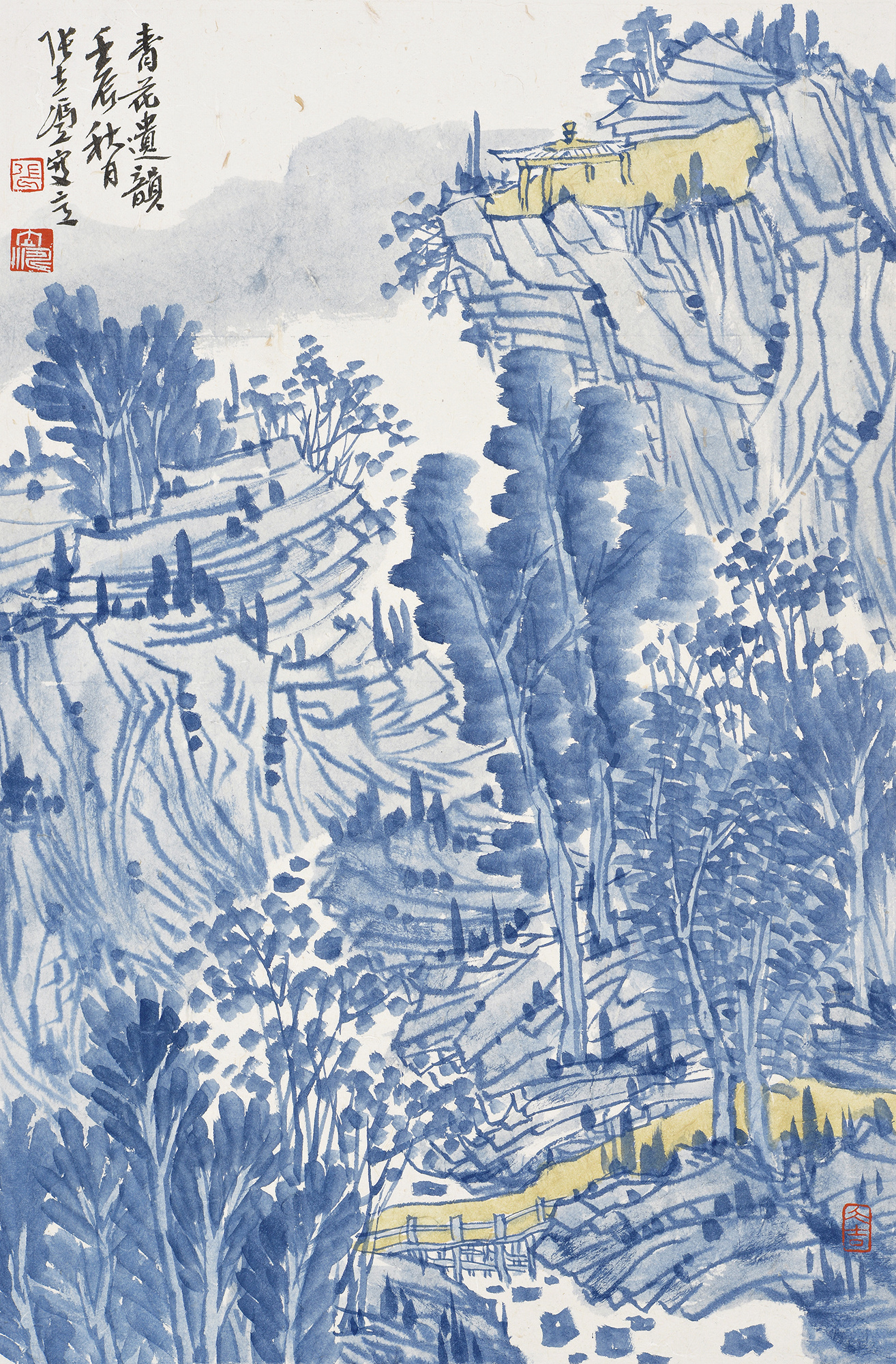 中国美术家协会会员张立涛青花山水画欣赏