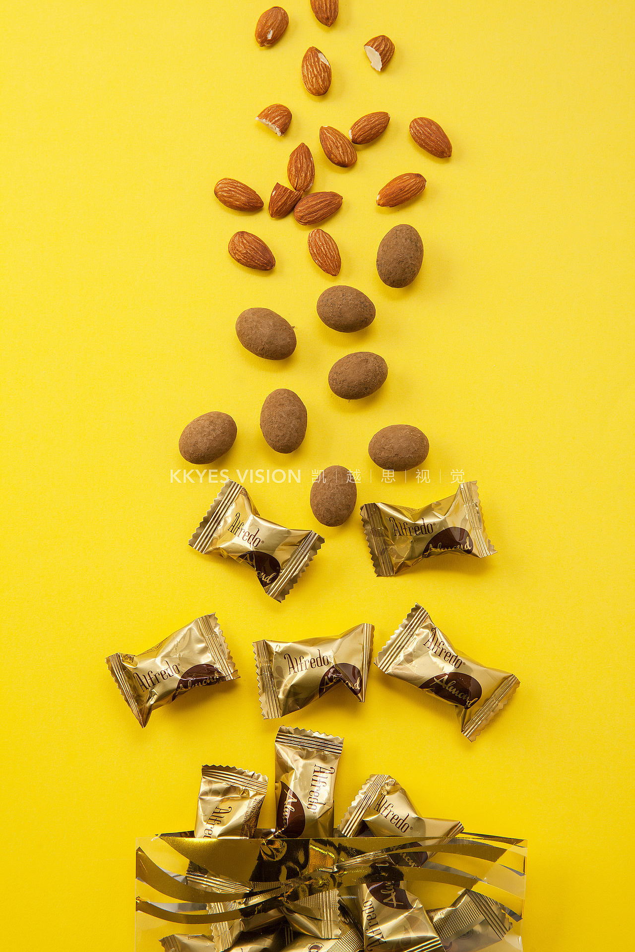 食品杏仁可可粉巧克力巴旦木零食南京静物拍摄商业摄影