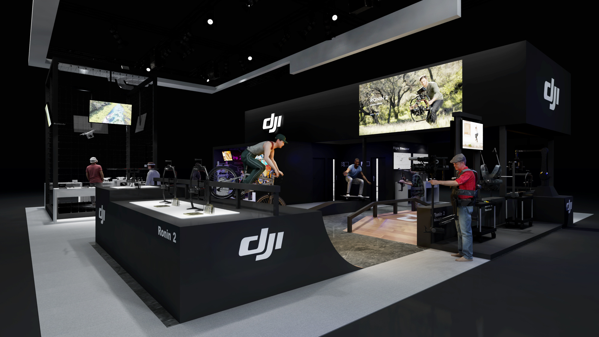 dji-nab专业展-简洁黑白灰展台