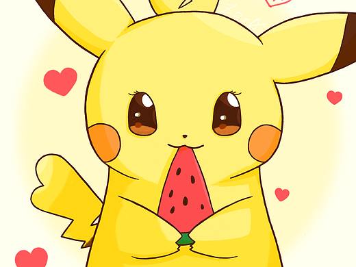 撸个皮卡丘吃西瓜头像