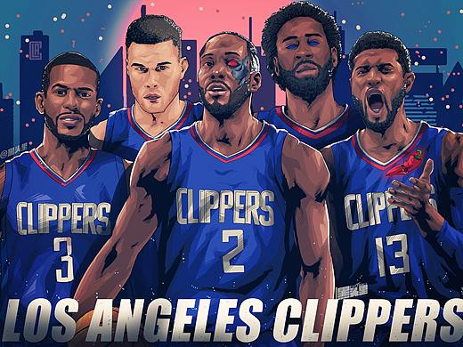 nba插画——洛杉矶快船